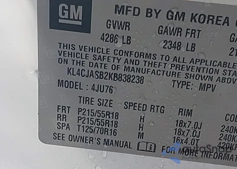 2019 Buick Encore Fwd Preferred из США, поврежденный, VIN KL4CJASB2KB838238